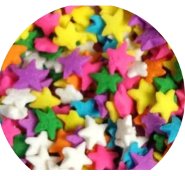 Confeti comestible de estrella de colores