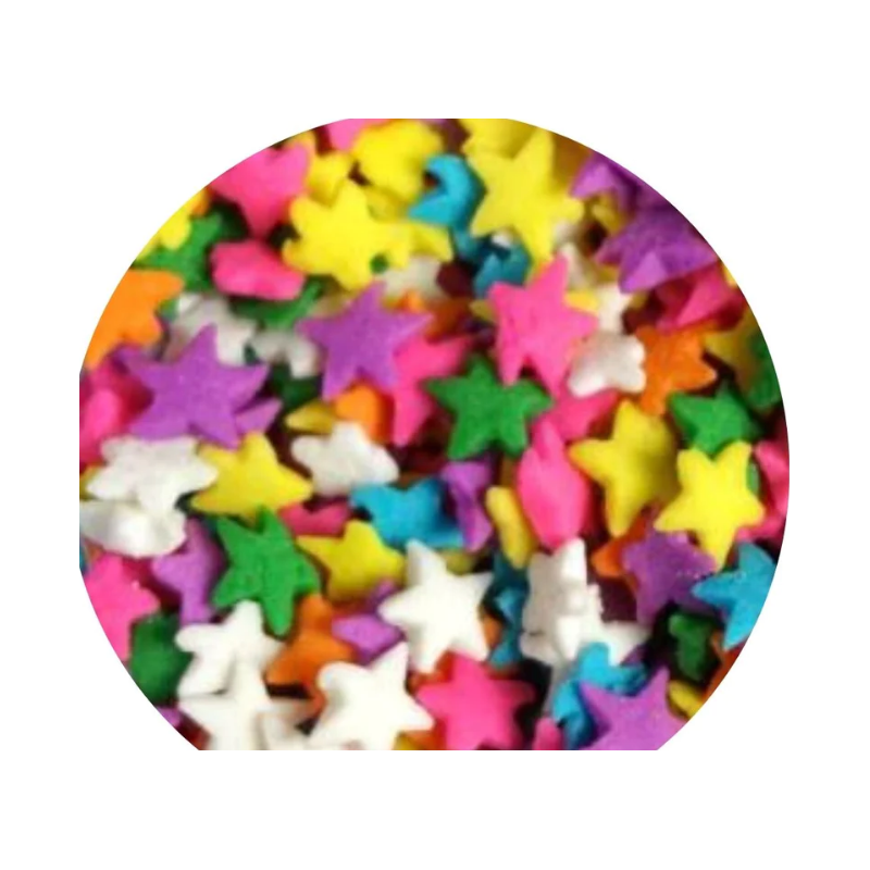 Confeti comestible de estrella de colores