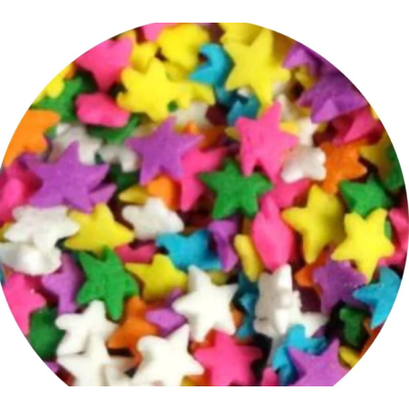 Confeti comestible de estrella de colores