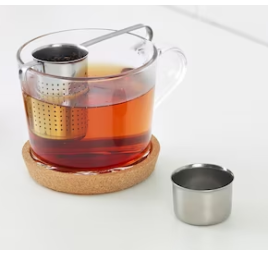 Infusor para té de acero canastilla con base