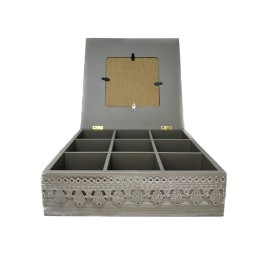 Caja para thé grabada 9 espacios