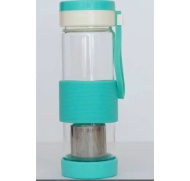 Termo vidrio con infusor azul de 550ml