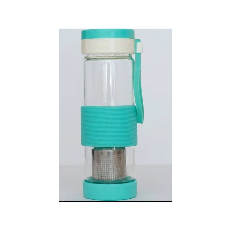 Termo vidrio con infusor azul de 550ml